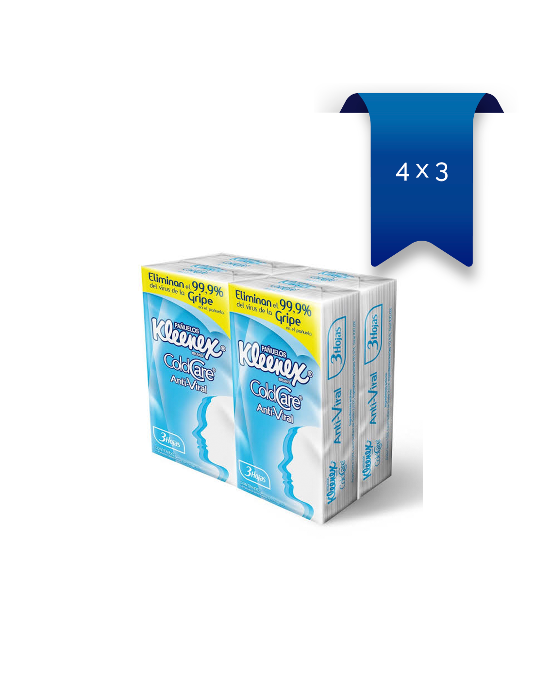 Pañuelo facial Kleenex Día Día triple hoja 3 unidades